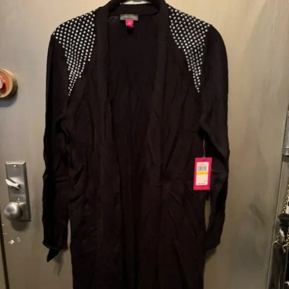 Studded Shoulder Open Front Cardigan - NWT - Picture 4 of 16